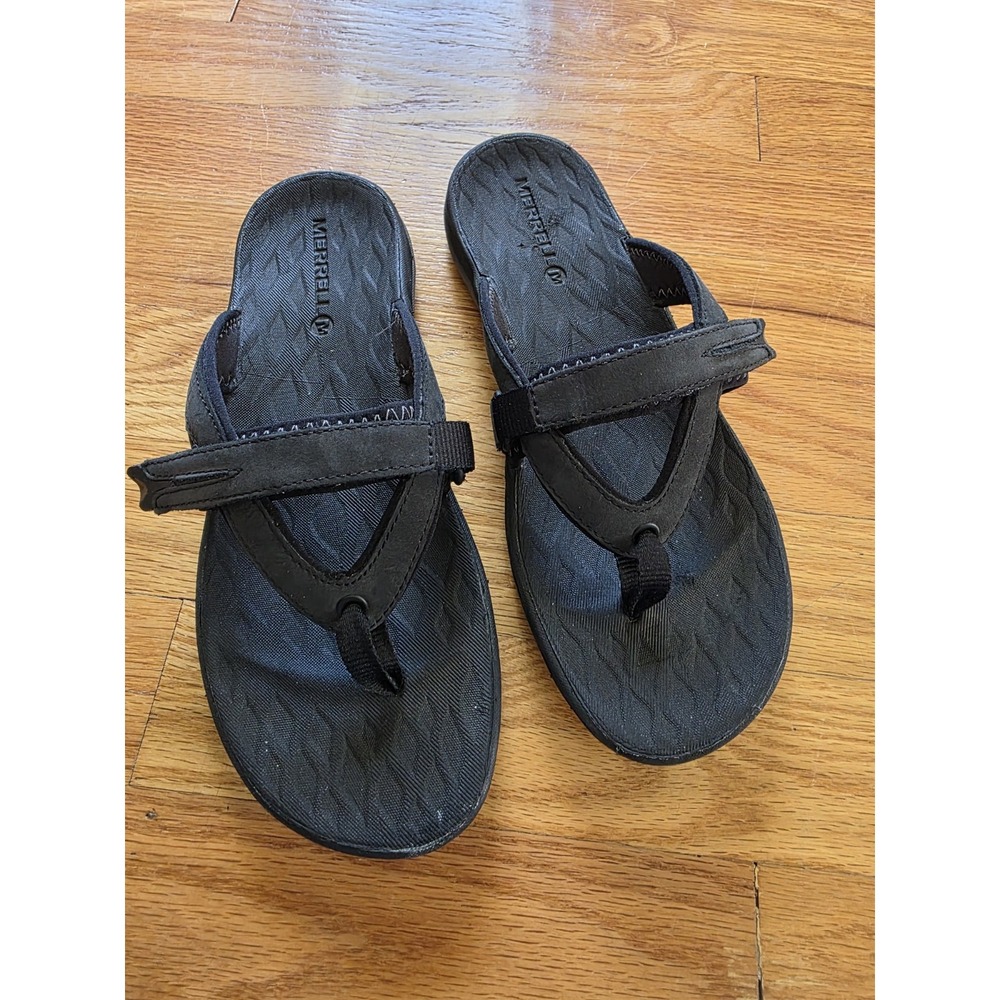 Merrell Shoes Womens 6 Foam 2 Slides Black Select Grip Hiking Walking